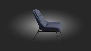 3D Blue Leather Chairs High Quality Lowpoly