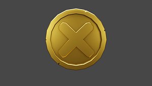 3D model Double Sided Cross Doubloon