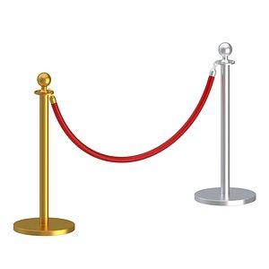 3D Gold And Silver Stanchion