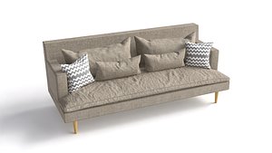 High Poly and Low Poly Couch -Sofa ArchViz And Game Ready Asset 3D