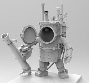 3d steampunk robot model