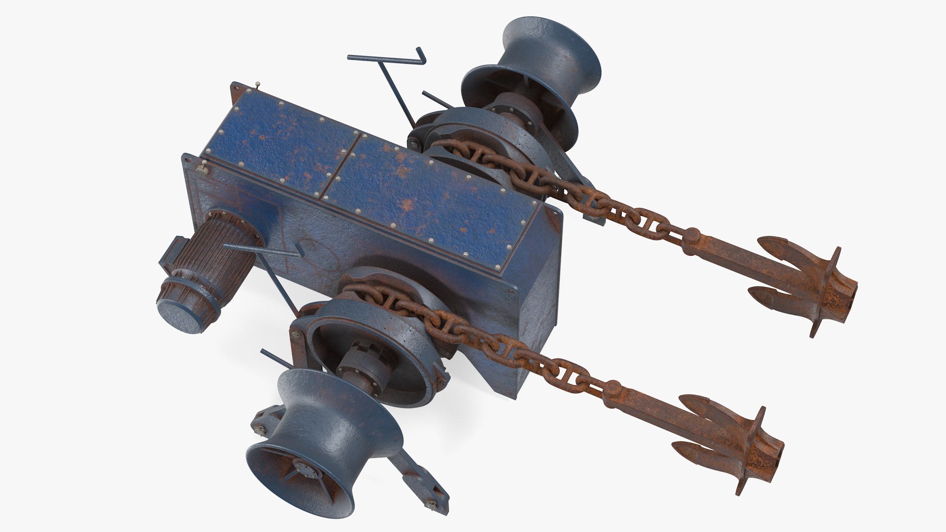 Rusty marine anchor windlass 3D model - TurboSquid 1620776