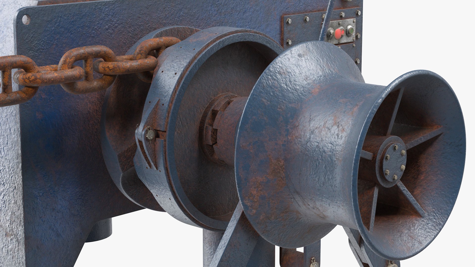 Rusty marine anchor windlass 3D model - TurboSquid 1620776