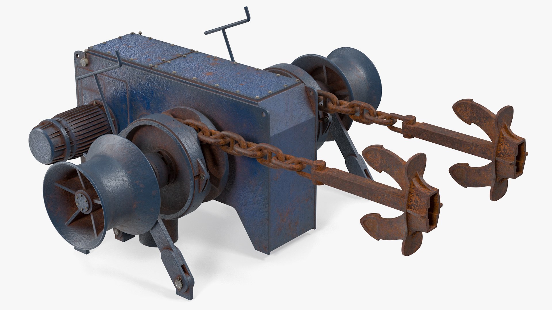 Rusty marine anchor windlass 3D model - TurboSquid 1620776