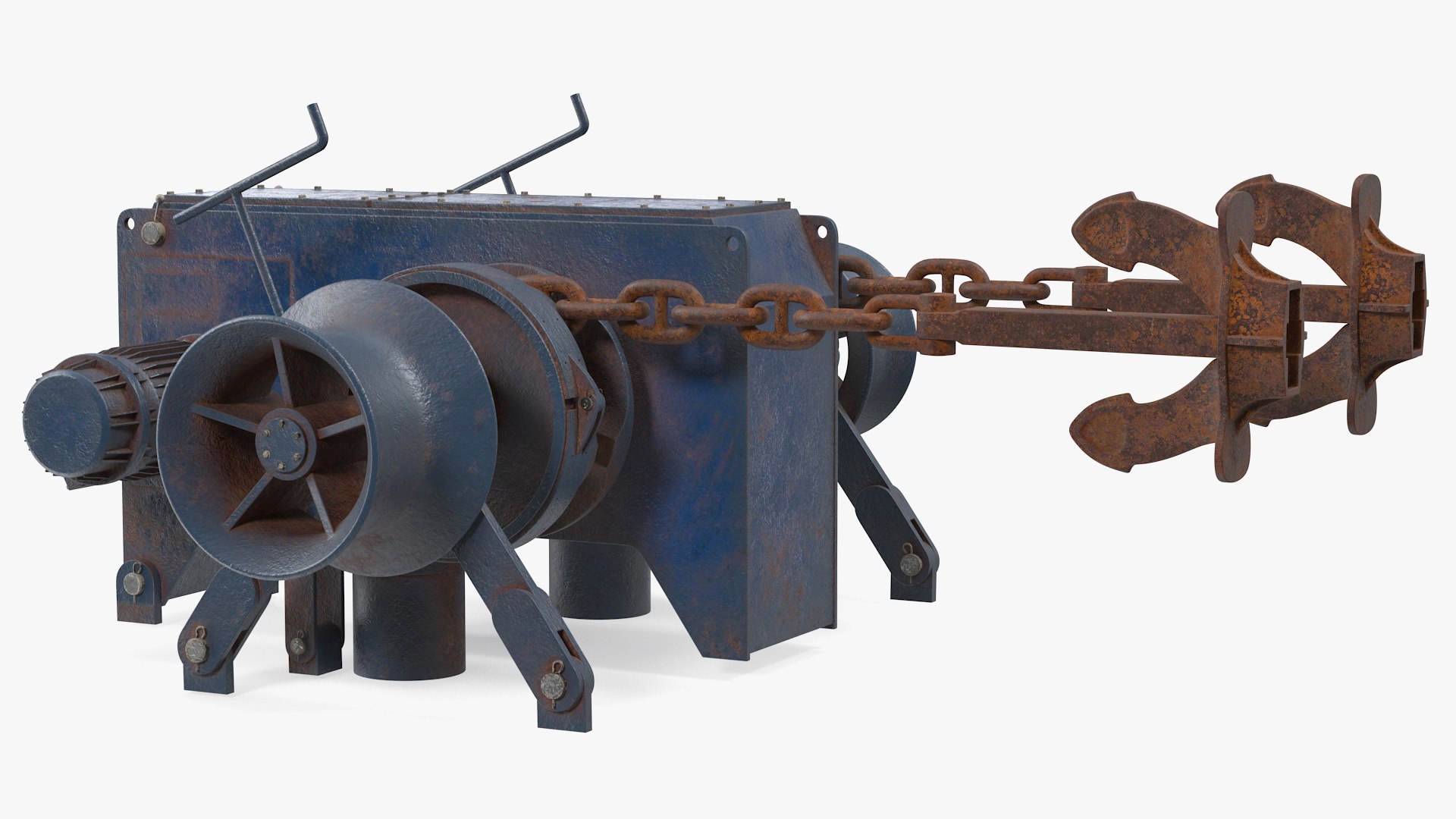 Rusty marine anchor windlass 3D model - TurboSquid 1620776