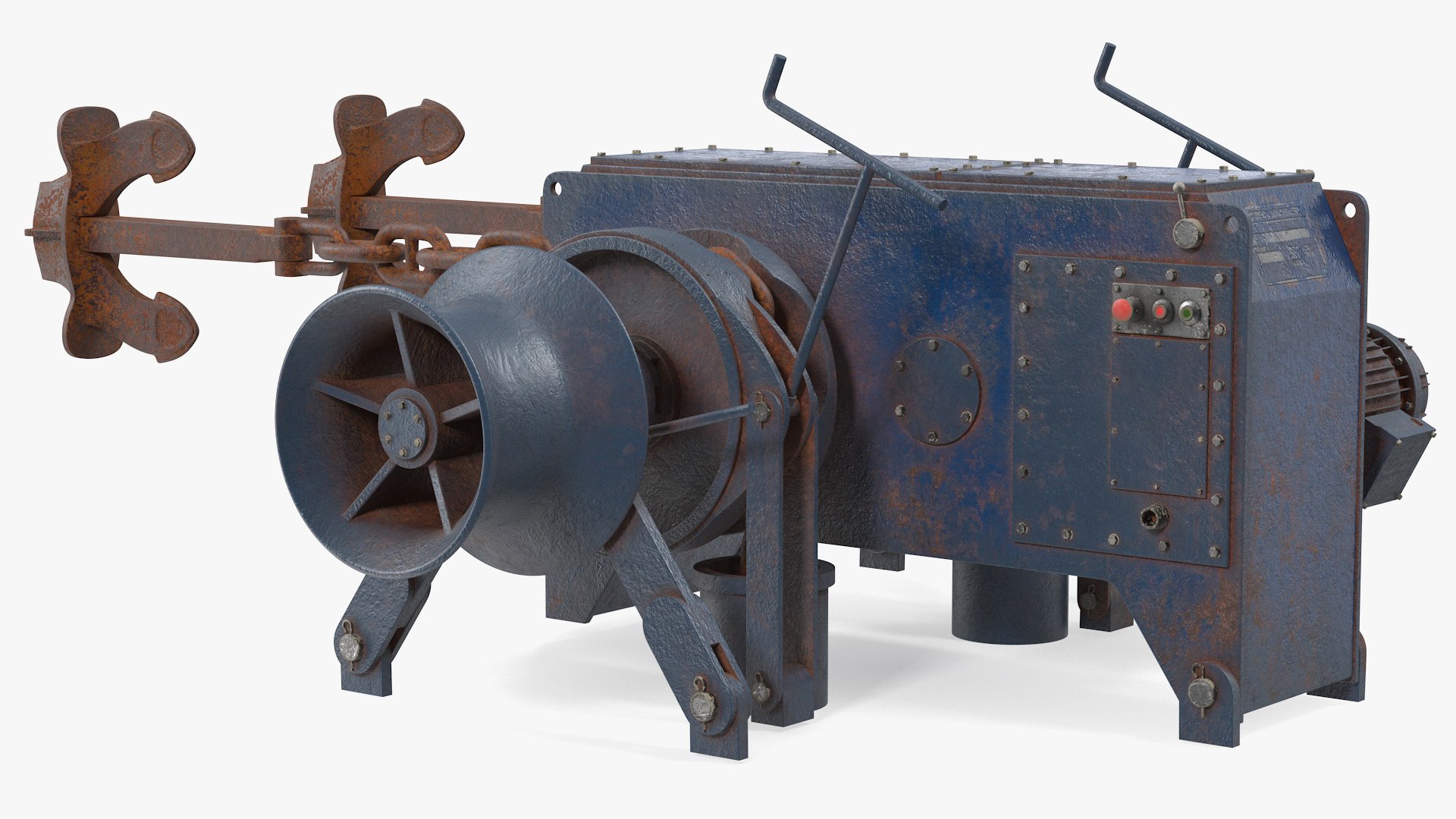 Rusty marine anchor windlass 3D model - TurboSquid 1620776