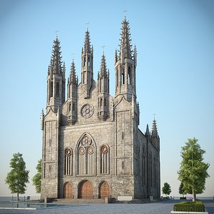 gothic church square 3d model