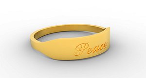 3D Peace Ring Female Gold