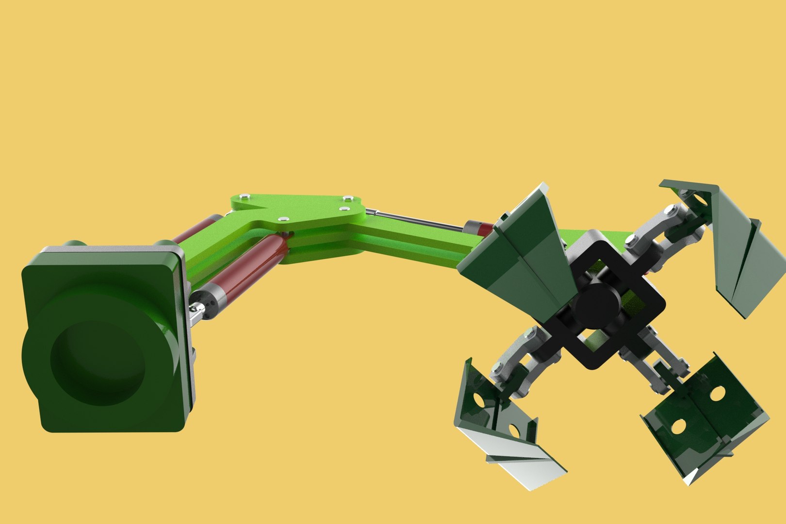 LINK HYDRAULIC THUMB KNUCKLE BOOM ARM CRANE LIFTING ATTACHMENT 3D ...