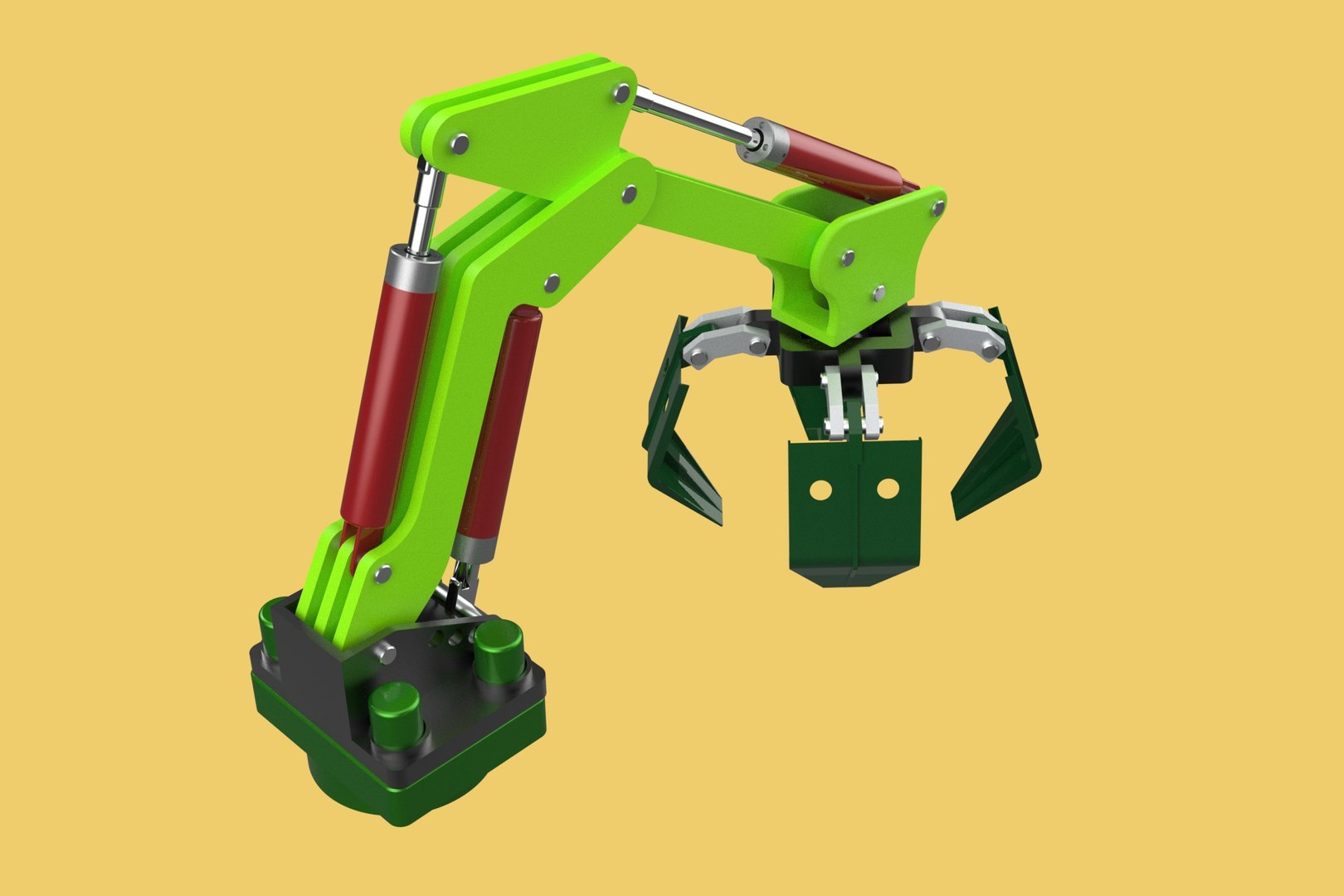 LINK HYDRAULIC THUMB KNUCKLE BOOM ARM CRANE LIFTING ATTACHMENT 3D ...