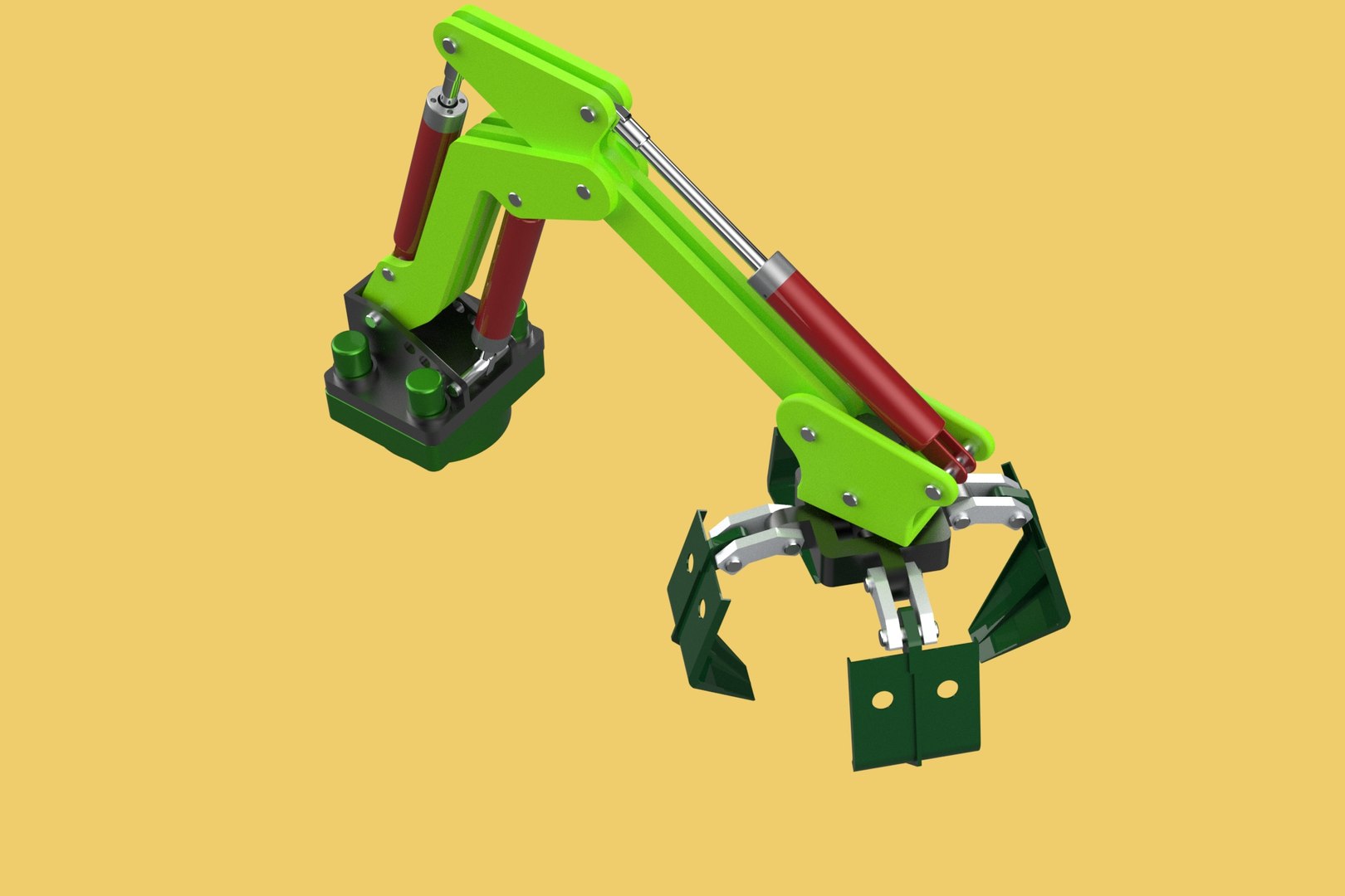 LINK HYDRAULIC THUMB KNUCKLE BOOM ARM CRANE LIFTING ATTACHMENT 3D ...
