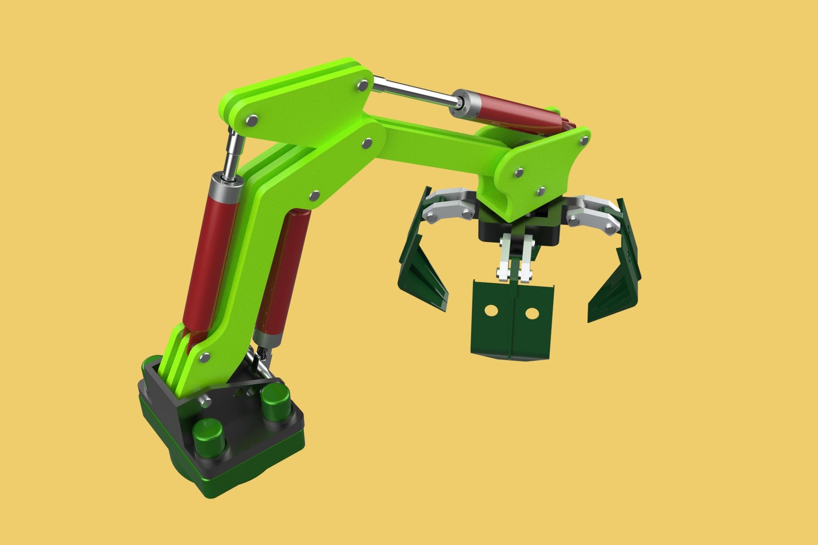 LINK HYDRAULIC THUMB KNUCKLE BOOM ARM CRANE LIFTING ATTACHMENT 3D ...