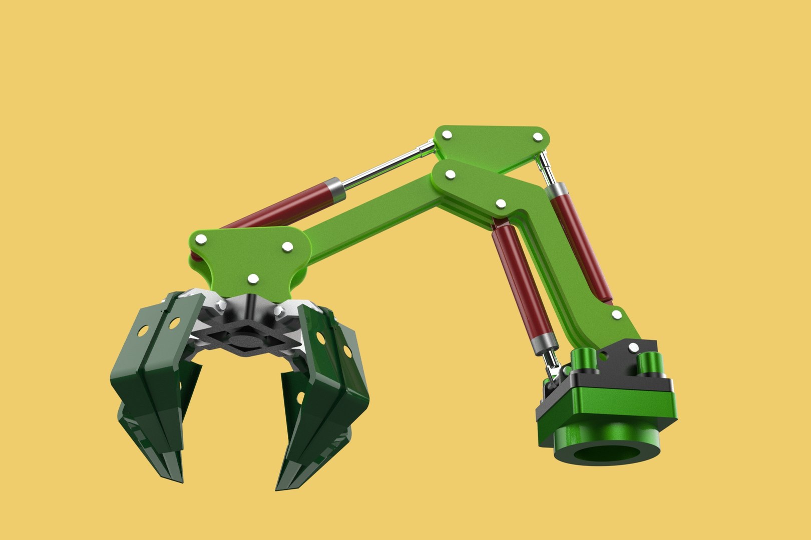 LINK HYDRAULIC THUMB KNUCKLE BOOM ARM CRANE LIFTING ATTACHMENT 3D ...