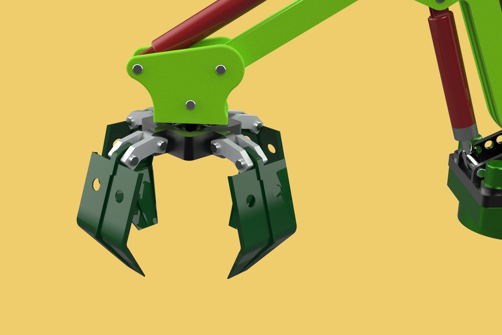 LINK HYDRAULIC THUMB KNUCKLE BOOM ARM CRANE LIFTING ATTACHMENT 3D ...