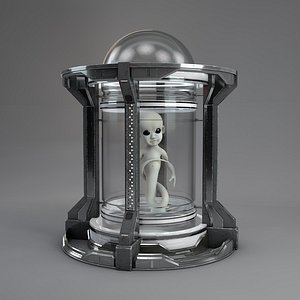 3D scifi incubator alien