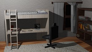 Bedroom-Lowpoly-Assets 3D model