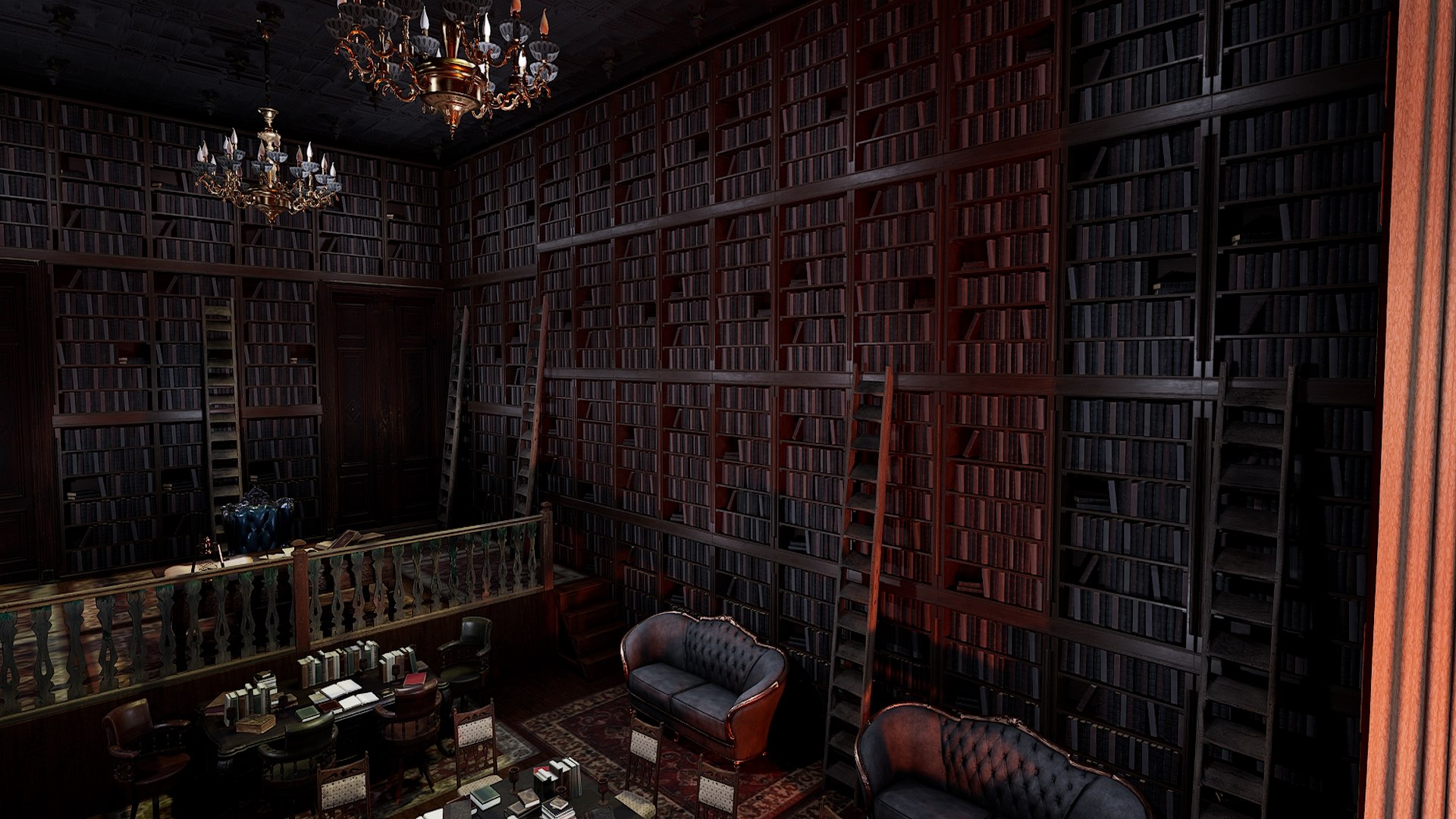 Gothic And Victorian Grand Castle Library 3D - TurboSquid 2375257