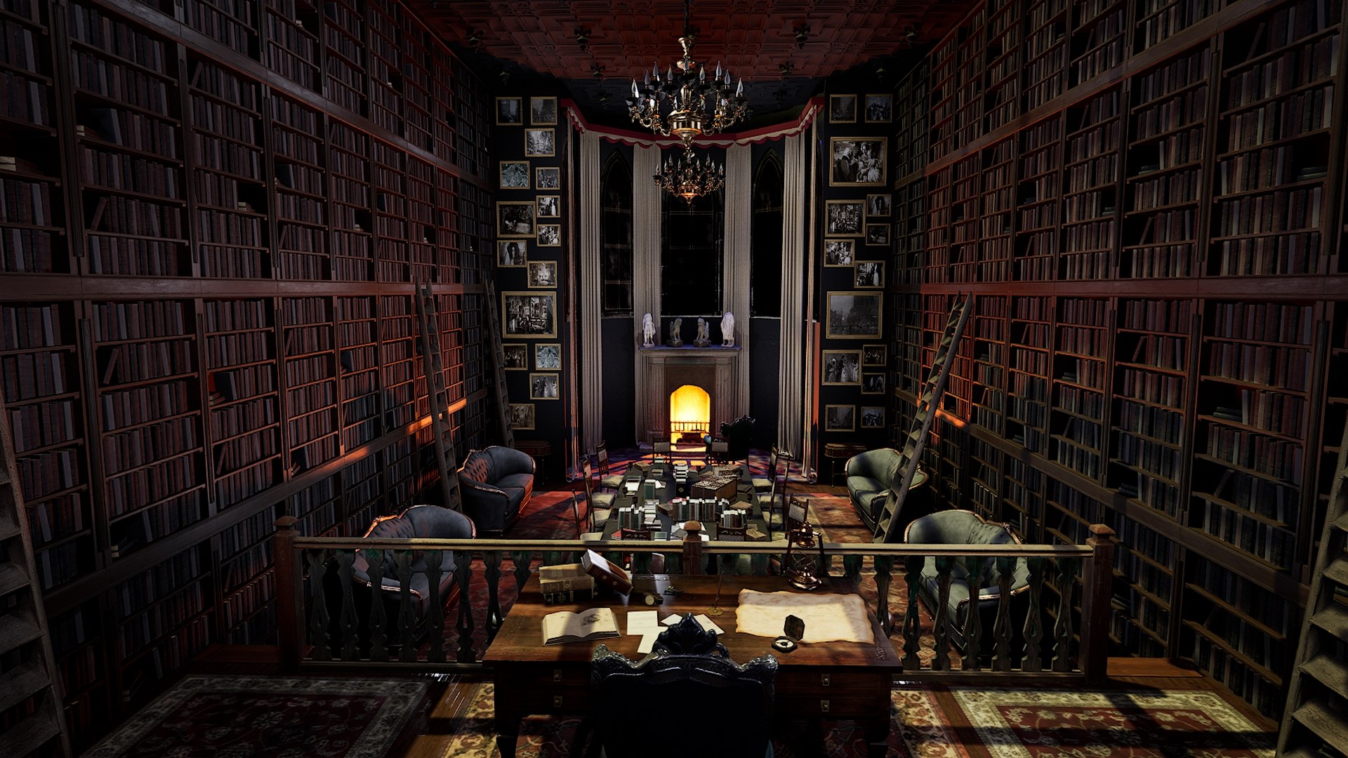 Gothic And Victorian Grand Castle Library 3D - TurboSquid 2375257