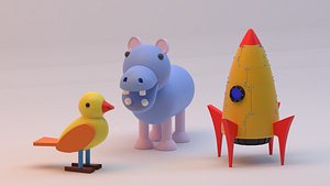 Set of three wooden games for children