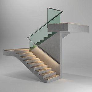 3D minimalism staircase step