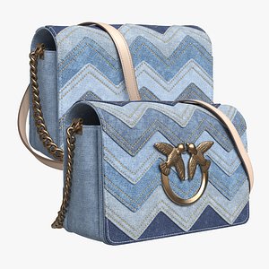 PINKO mini Love Click denim shoulder bag model