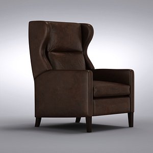 Crate and Barrel - Astaire Leather Wingback Recliner