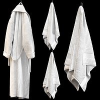 BATHROBE TOWELS WHITE