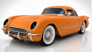 3D 1954 Chevy Corvette Classic Low Poly 3D Model