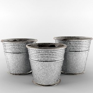 3d model of pot galvanized edolie