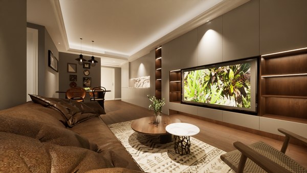 3D модель interior design living room bedroom - TurboSquid 2004423