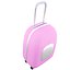 3d  pink suitcase with wheels icon