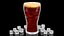 Glass of Coca Cola with Ice Cubes