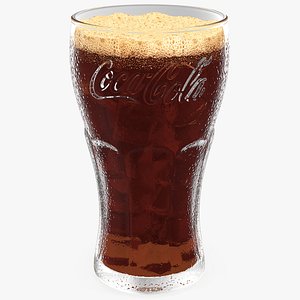 glass coca cola ice cubes model
