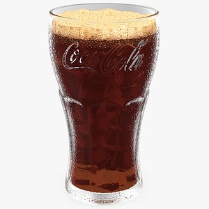 Glass of Coca Cola with Ice Cubes