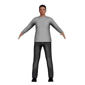 adult asian man 3D