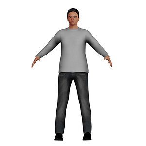 Low Poly Asian Man