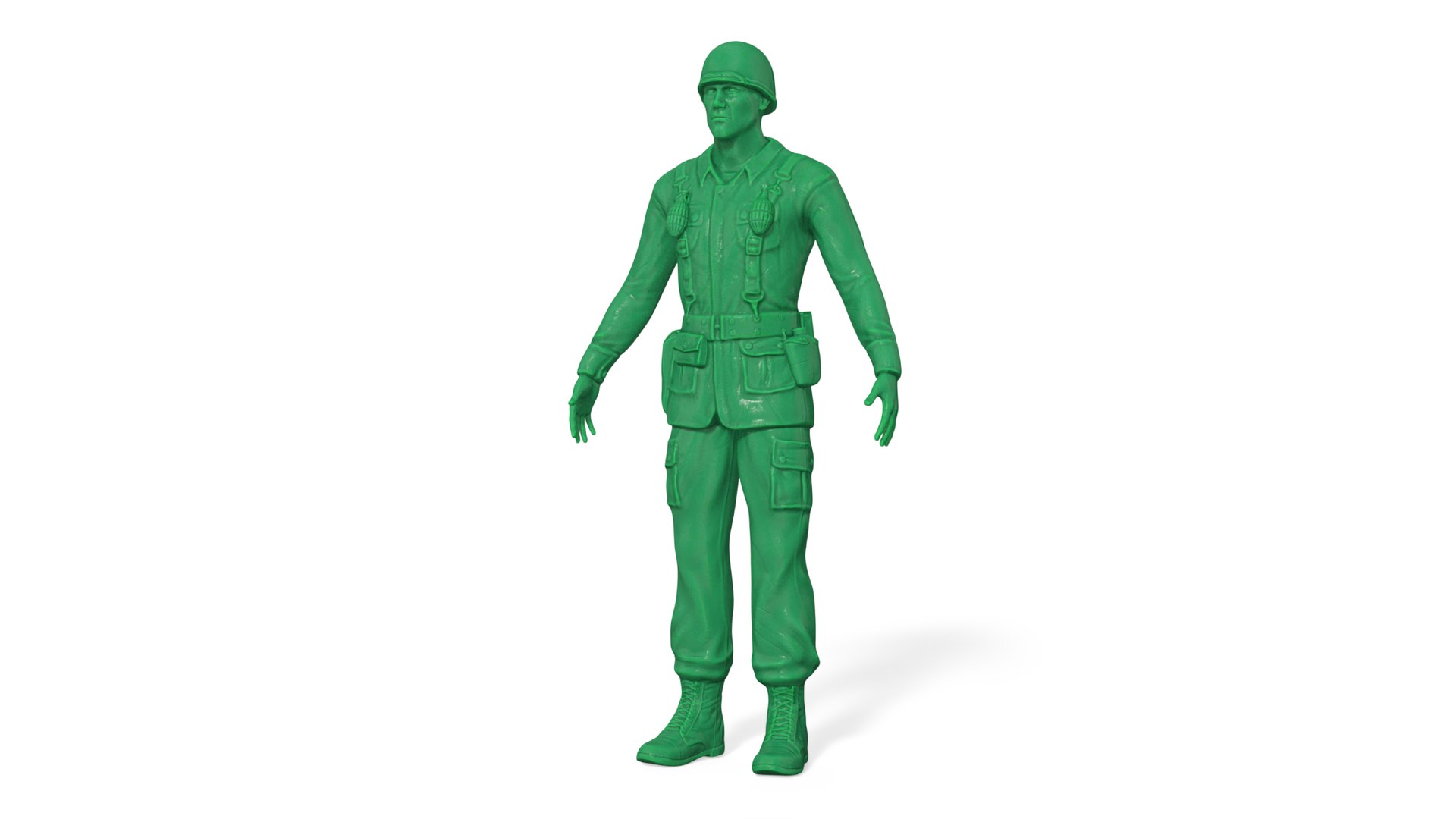 Green Toy Soldier 3D model preview