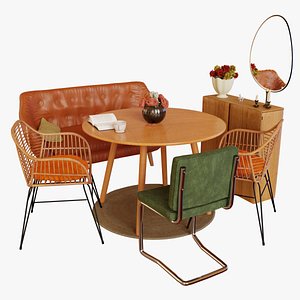 3D model Dining Room Table Set - Cozy Mornings