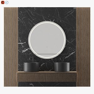 A Stunning Dark Bathroom 3D model