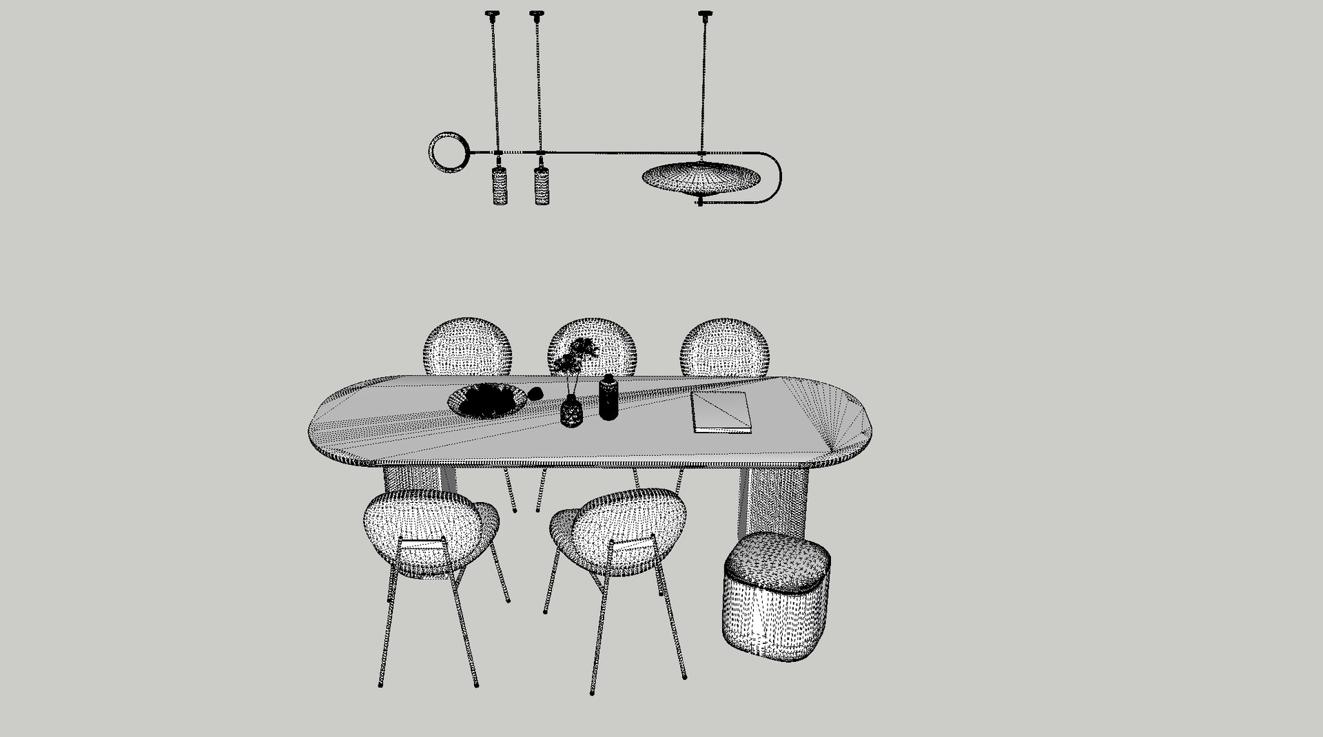 3D A Sleek Black Modern Dining Table Model - TurboSquid 1999839