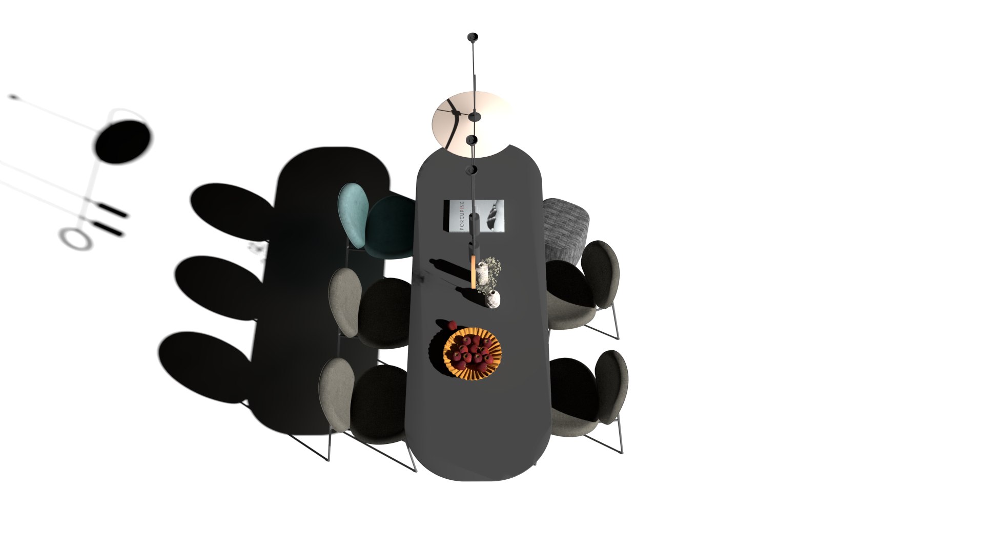3D A Sleek Black Modern Dining Table Model - TurboSquid 1999839
