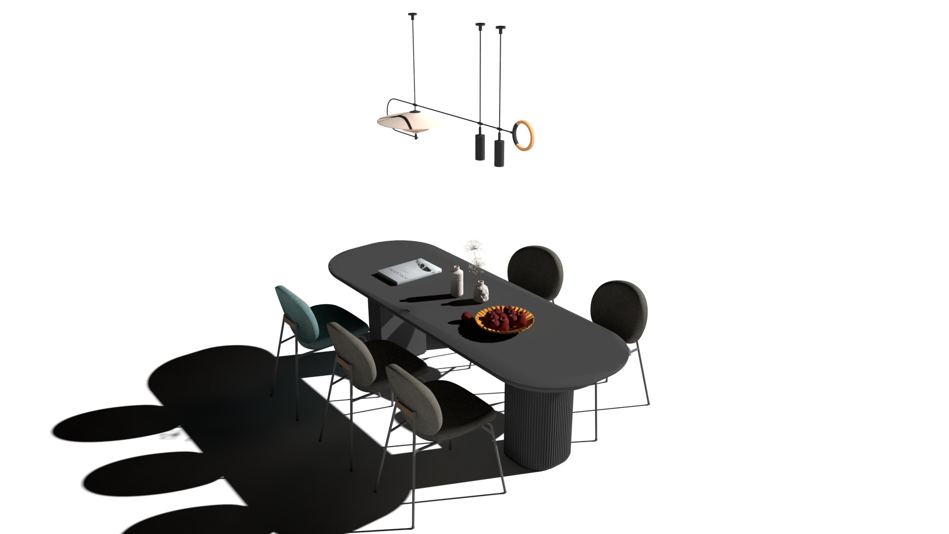 3D A Sleek Black Modern Dining Table Model - TurboSquid 1999839