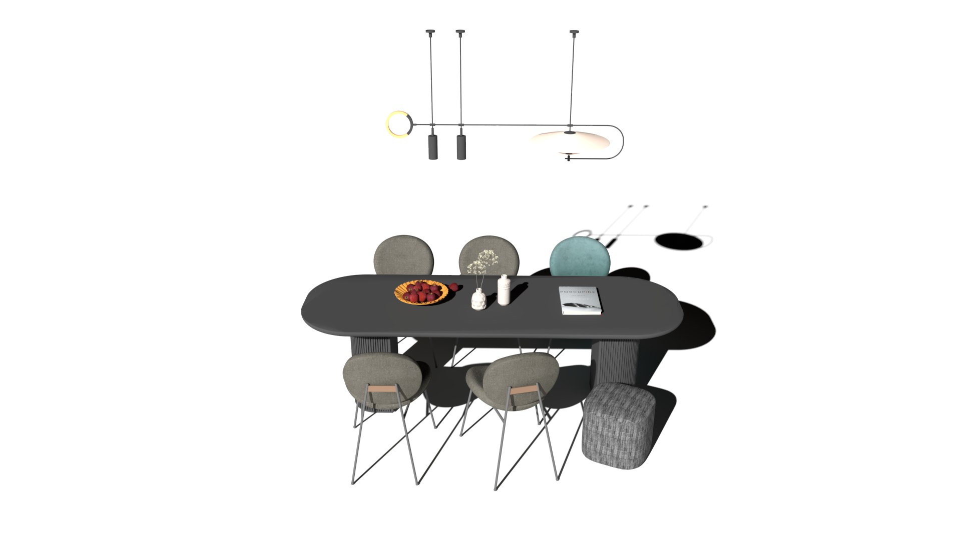 3D A Sleek Black Modern Dining Table Model - TurboSquid 1999839