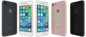3d apple iphone 7 colors model