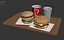 Burgers cola and beer fastfood set
