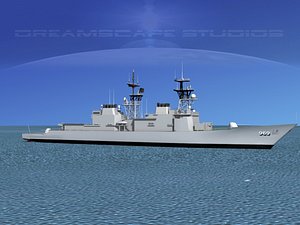 3d model destroyers class spruance