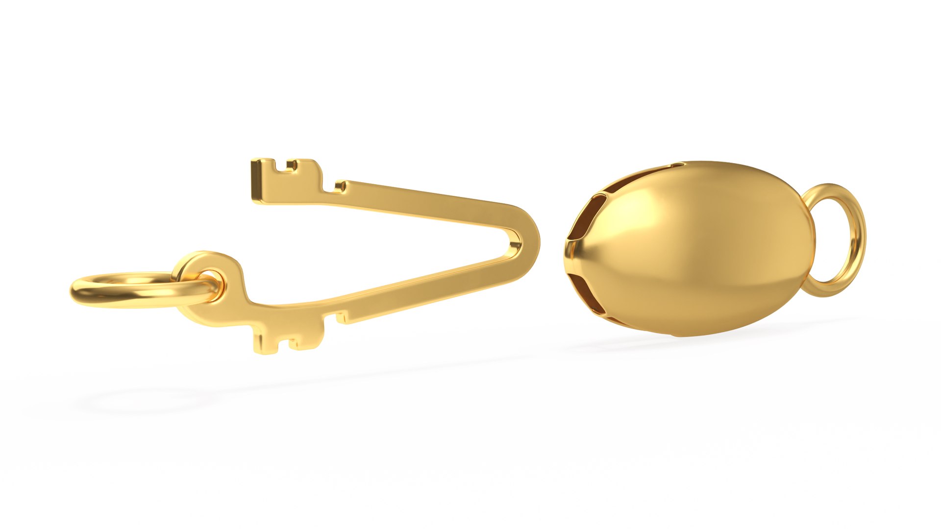Golden Pearl Necklace Clasp 3D model preview