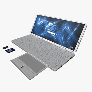 mini laptop concept computer screen 3d obj