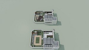 Modern Cozy Courtyard Roof Garden Design 3D Model