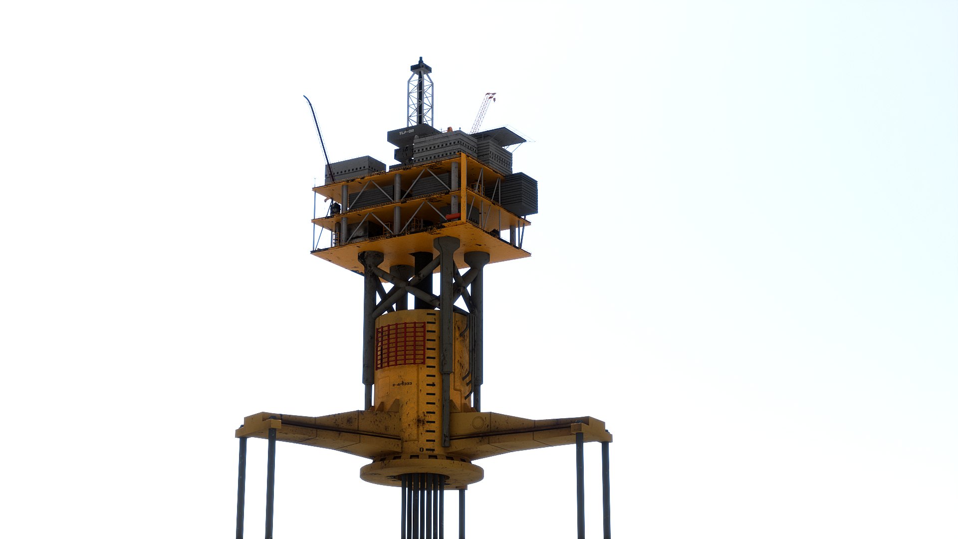 3D Model Old TPL Tension Leg Oil Platform - TurboSquid 2375112
